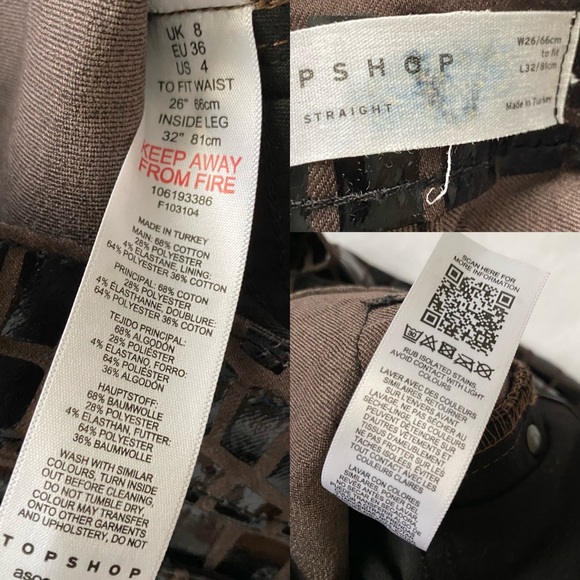 Topshop Faux Croc Cropped Straight Leg Pants - Picture 10 of 13